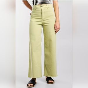 Billabong Free Fall High Waist Wide Leg Pants NWT Size 28 Green